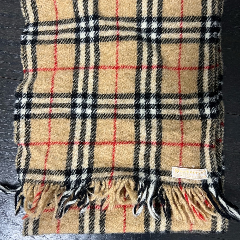 Burberry Tan Plaid Scarf